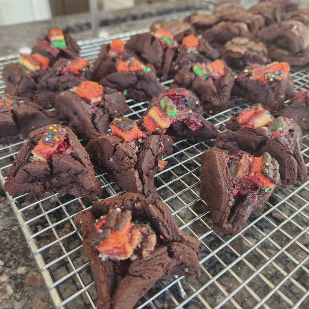 Rainbow Cookie Hamantaschen.
